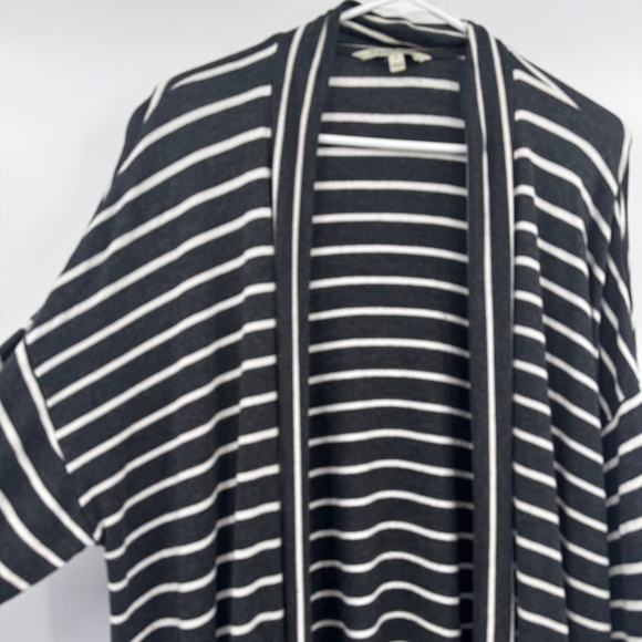41 Hawthorn Cardigan Women 2X Gray White Striped Long Sleeve Stretch Topper - Picture 5 of 13
